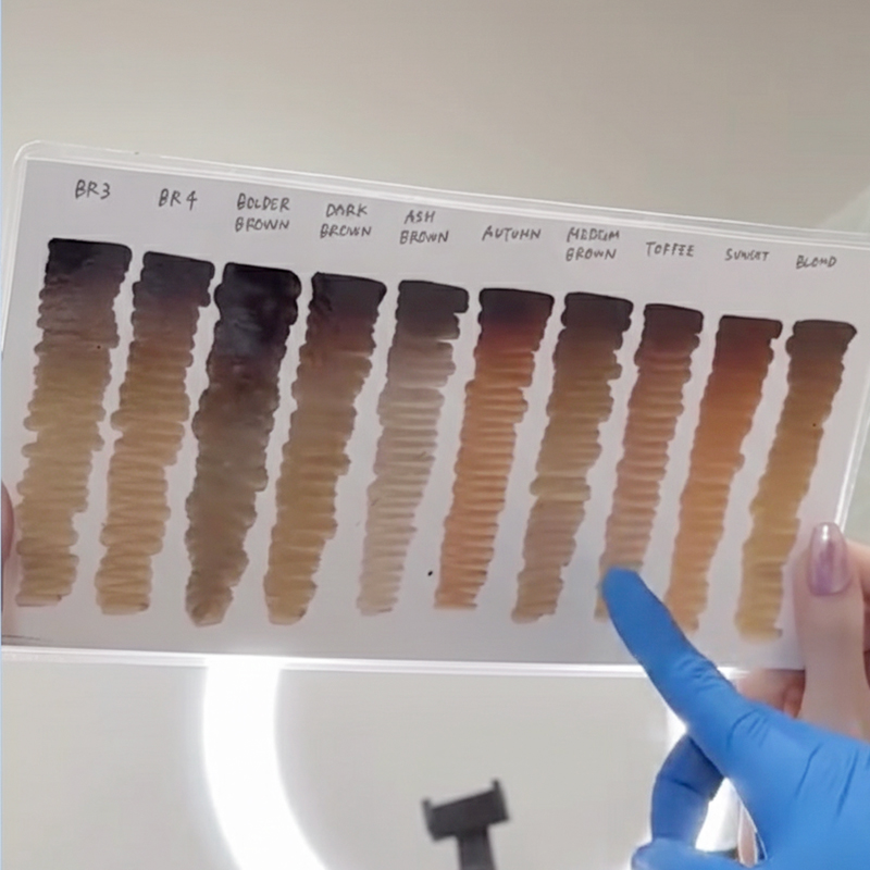 眉アートの繊細なカラー表現